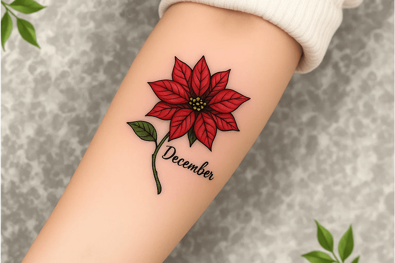 Dezember Geburtsblume Tattoo - Weihnachtsstern