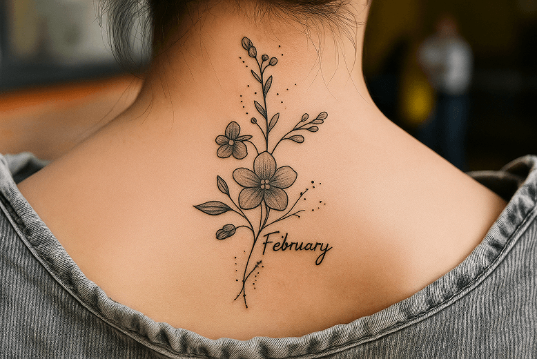 Februar Geburtsblume Tattoo - Veilchen