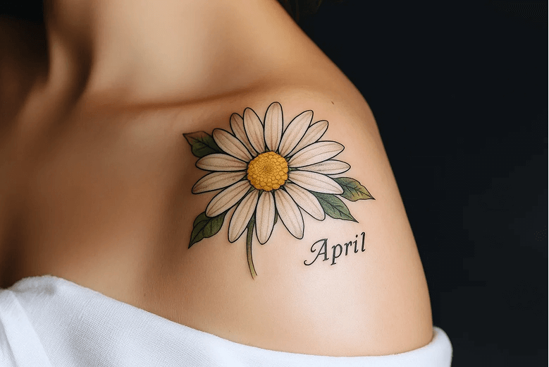 April Geburtsblume Tattoo - Gänseblümchen