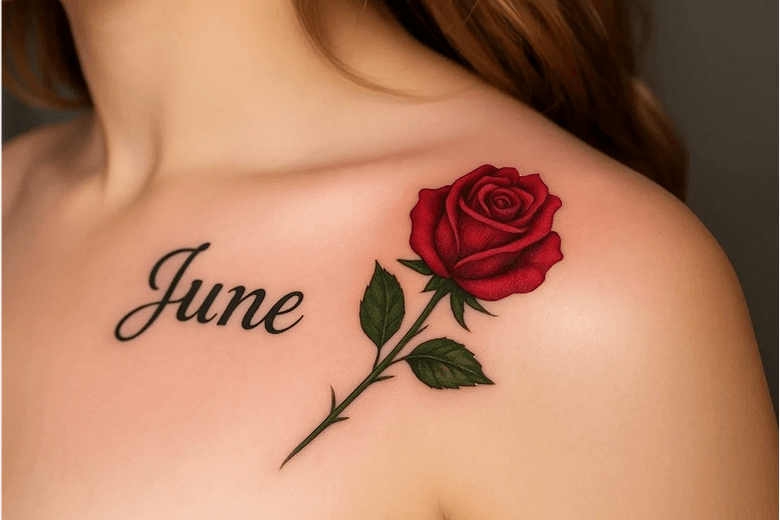 Juni Geburtsblume Tattoo - Rose